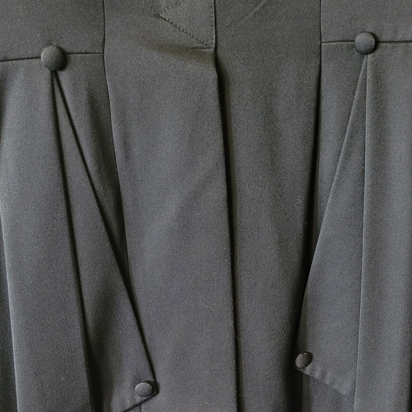 Wah Maker Men's Frock Black Long Coat Vintage Business Casual Western - Picture 6 of 8